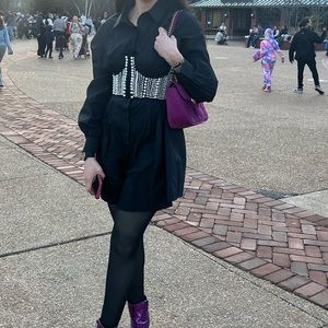Shirt black without belt